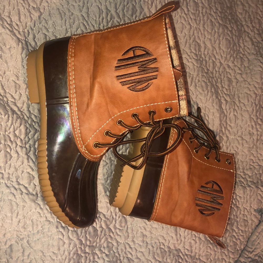 Monogrammed rain boots